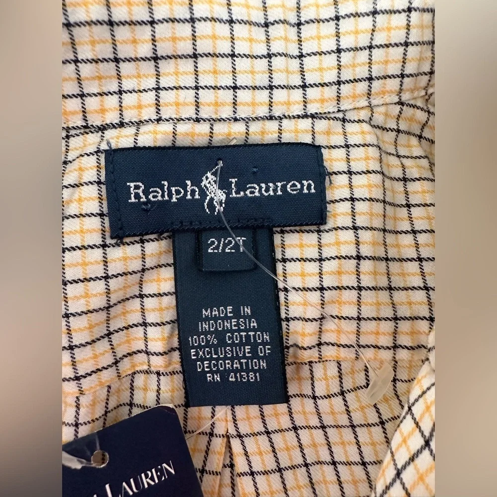 NWT Ralph Lauren Toddler Boys Plaid Button Down Flannel Shirt